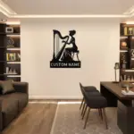 Personalized Harpist Metal Sign