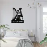 Personalized Harpist Metal Sign
