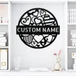 Personalized Hearts Metal Sign
