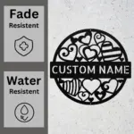 Personalized Hearts Metal Sign