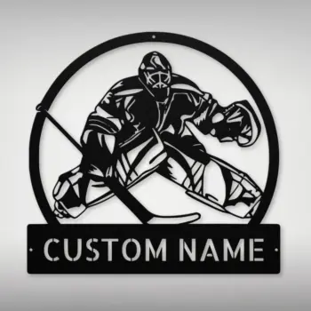 Personalized Hockey Goalie Metal Sign