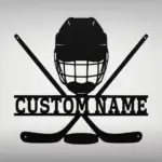 Personalized Hockey Stick Metal Sign