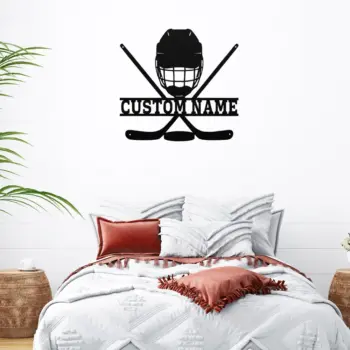Personalized Hockey Stick Metal Sign