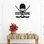 Personalized Hockey Stick Metal Sign