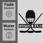 Personalized Hockey Stick Metal Sign