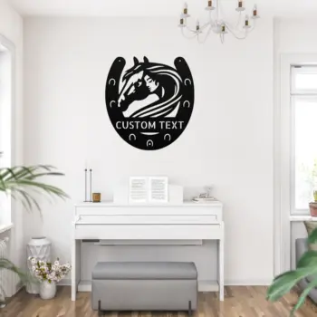Personalized Horseshoe Metal Sign
