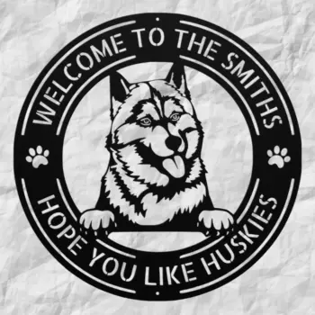 Personalized Husky Dog Metal Sign