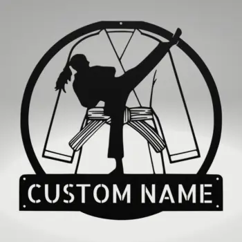 Personalized Karate Scene Metal Sign
