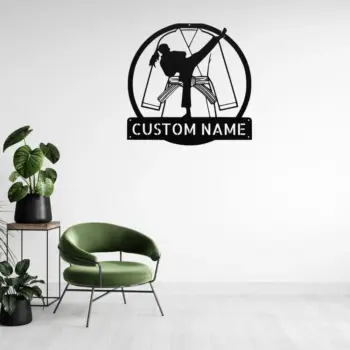 Personalized Karate Scene Metal Sign