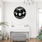 Personalized Kissing Couple Metal Sign