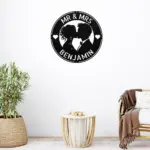 Personalized Kissing Couple Metal Sign