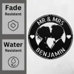 Personalized Kissing Couple Metal Sign