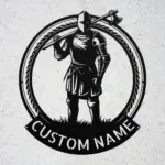 Personalized Knight With Axe Metal Sign