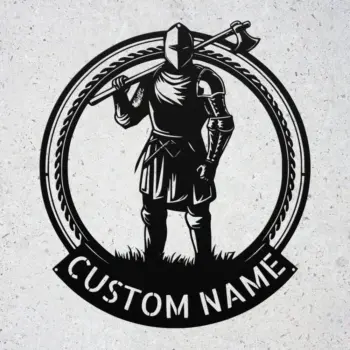 Personalized Knight With Axe Metal Sign