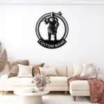 Personalized Knight With Axe Metal Sign