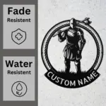 Personalized Knight With Axe Metal Sign