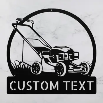 Personalized Lawn Mower Metal Sign