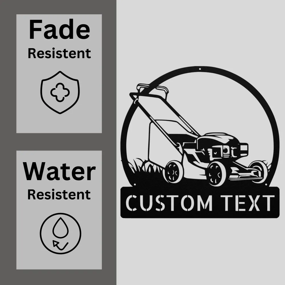 Personalized Lawn Mower Metal Sign Personalized Lawn Mower Metal Sign