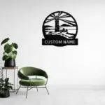 Personalized Lighthouse Scene Metal Sign