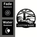 Personalized Lighthouse Scene Metal Sign
