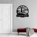 Personalized Lighthouse Scene Metal Sign