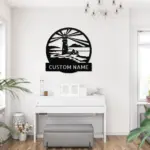 Personalized Lighthouse Scene Metal Sign