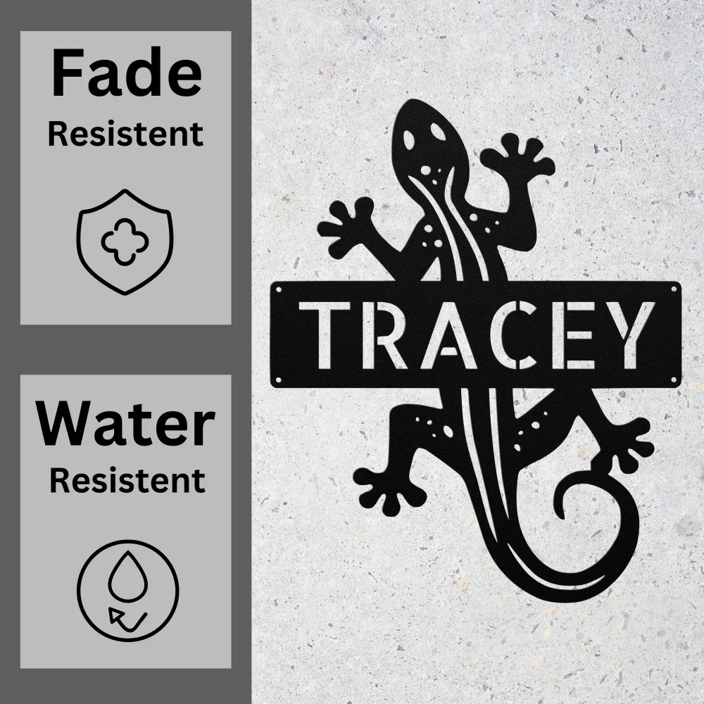 Personalized Lizard Metal Sign Personalized Lizard Metal Sign