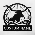 Personalized Longhorn Metal Sign
