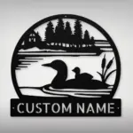 Personalized Loon Duck Metal Sign