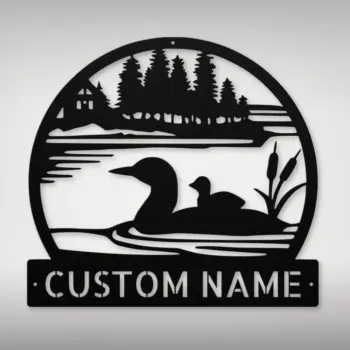 Personalized Loon Duck Metal Sign