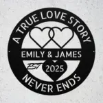 Personalized Love Hearts Metal Sign