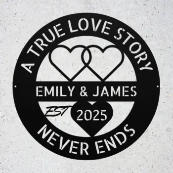 Personalized Love Hearts Metal Sign