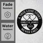 Personalized Love Hearts Metal Sign
