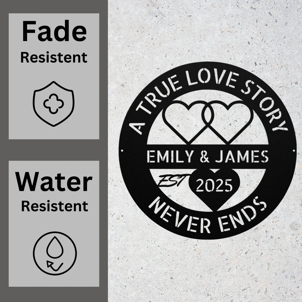 Personalized Love Hearts Metal Sign Personalized Love Hearts Metal Sign