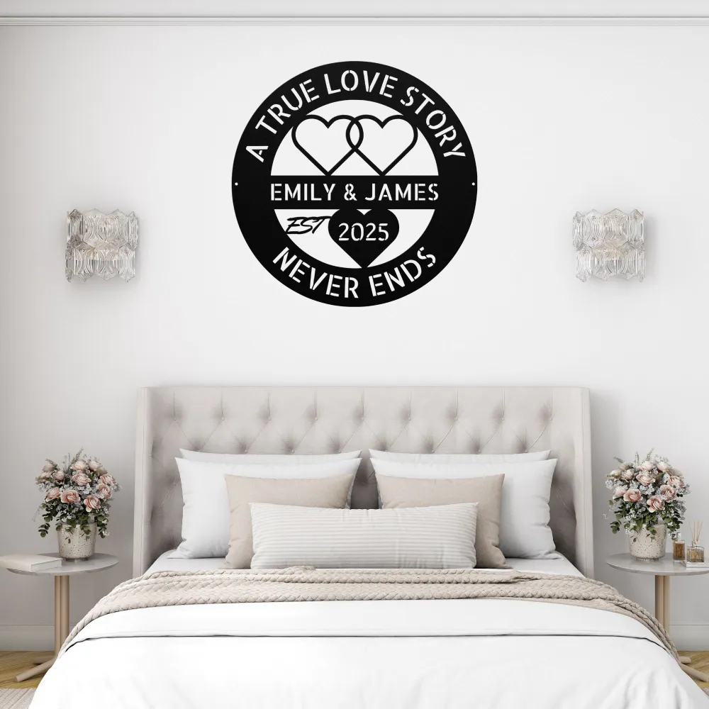 Personalized Love Hearts Metal Sign Personalized Love Hearts Metal Sign