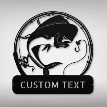 Personalized Mahi Mahi Fish Metal Sign