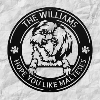 Personalized Maltese Dog Metal Sign