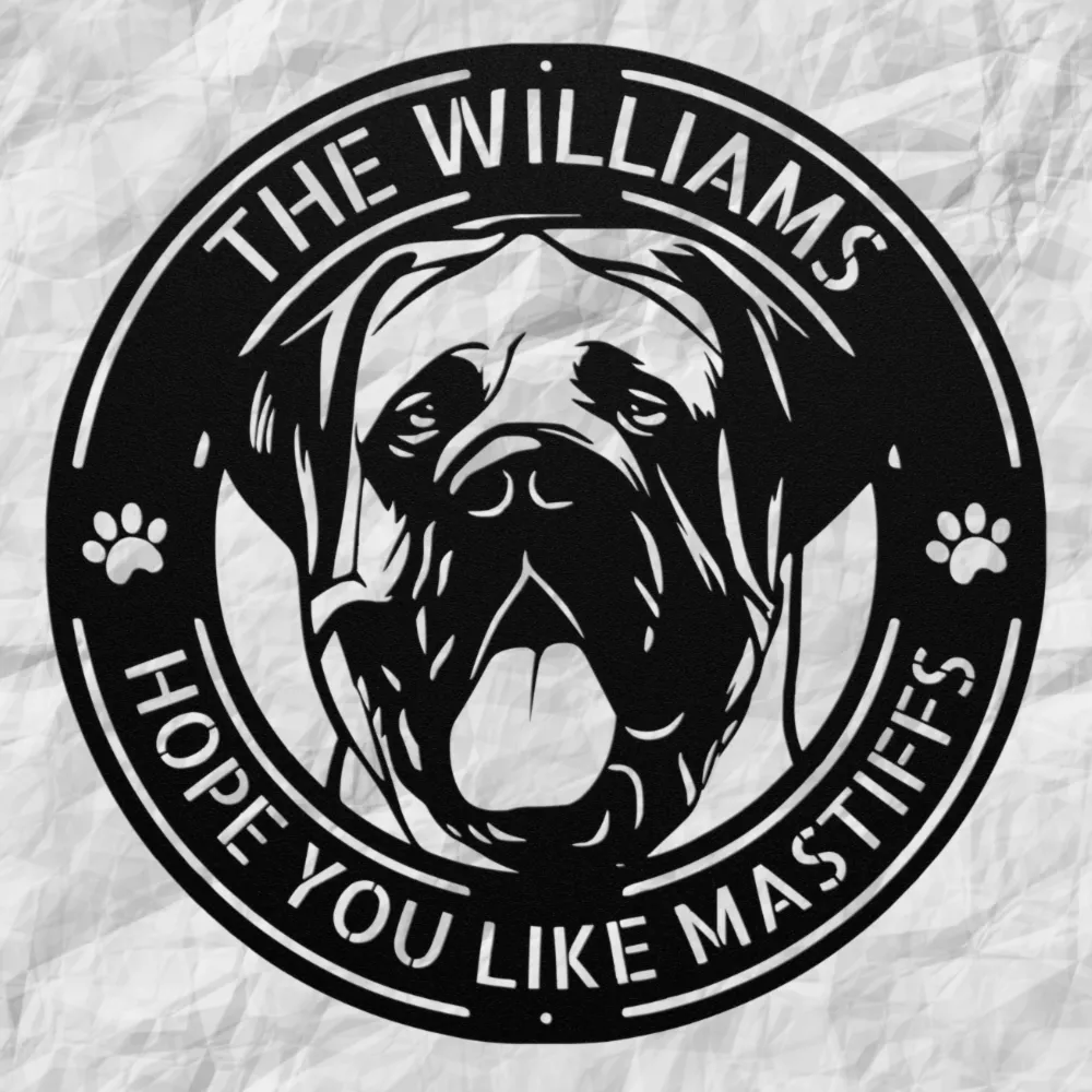 Personalized Mastiff Dog Metal Sign Personalized Mastiff Dog Metal Sign