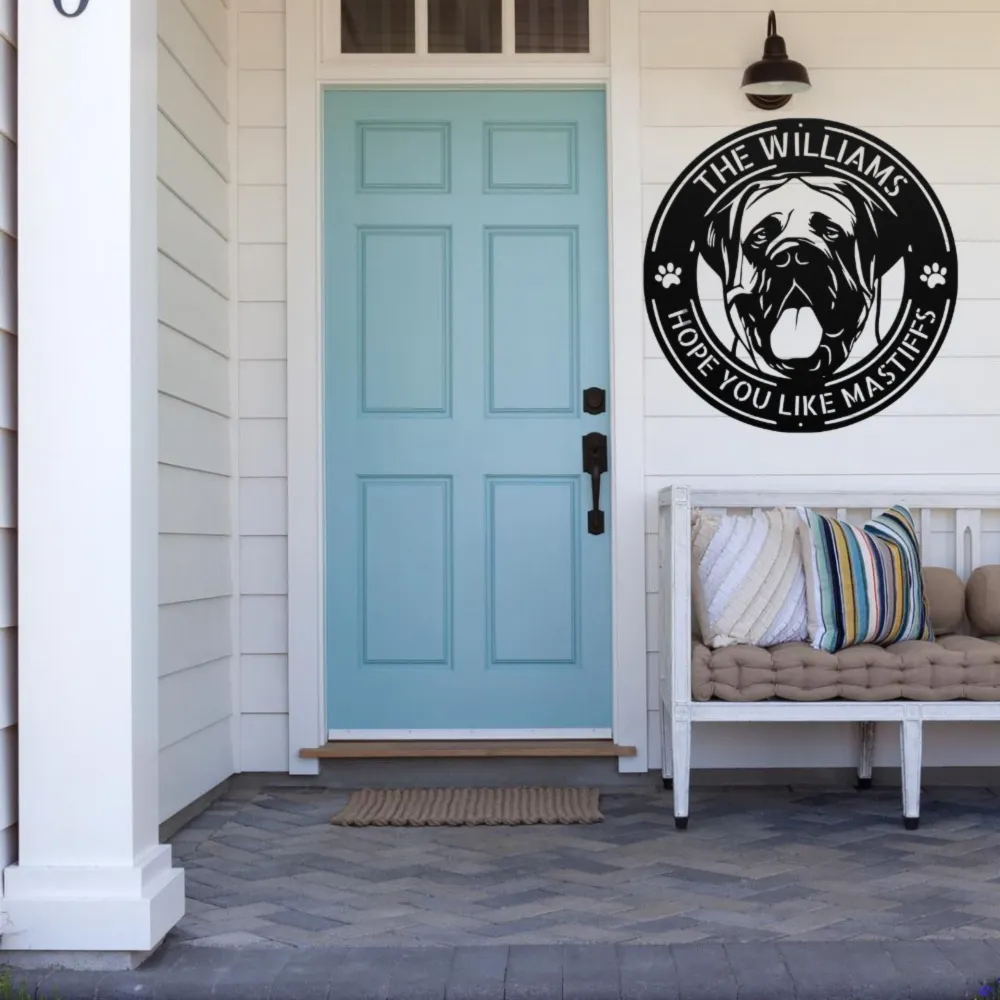 Personalized Mastiff Dog Metal Sign Personalized Mastiff Dog Metal Sign