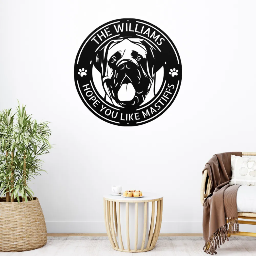 Personalized Mastiff Dog Metal Sign Personalized Mastiff Dog Metal Sign