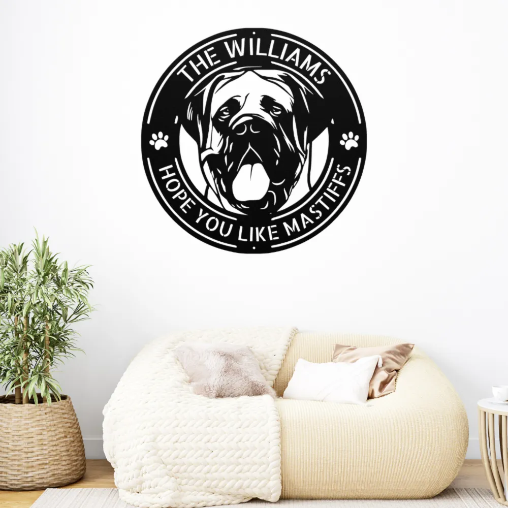 Personalized Mastiff Dog Metal Sign Personalized Mastiff Dog Metal Sign