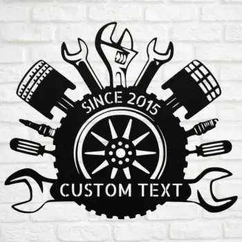 Personalized Mechanic Tools Metal Sign