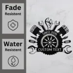 Personalized Mechanic Tools Metal Sign