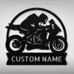 Personalized Motocross Biker Metal Sign