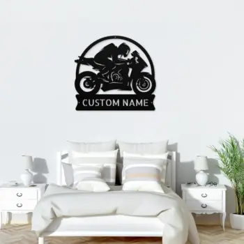 Personalized Motocross Biker Metal Sign