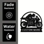 Personalized Motocross Biker Metal Sign