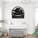 Personalized Motocross Biker Metal Sign
