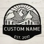 Personalized Mountain Metal Wall Art Sign