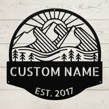 Personalized Mountain Metal Wall Art Sign