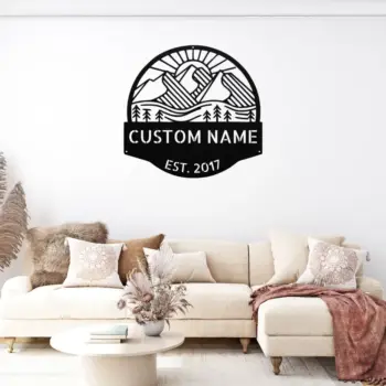 Personalized Mountain Metal Wall Art Sign
